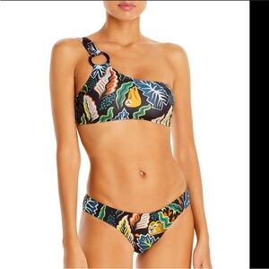 Solid & Striped The Desi One-Shoulder Top Jungle Print Bikini Top